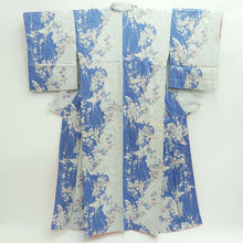 Load image into Gallery viewer, Kimono Light Blue Butterfly Plum blossom Branch Silk #9667J3
