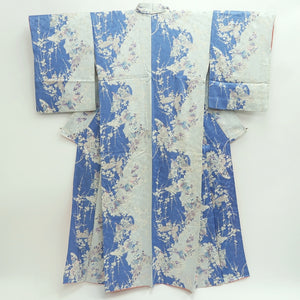 Kimono Light Blue Butterfly Plum blossom Branch Silk #9667J3