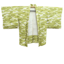 Load image into Gallery viewer, Haori Jacket Vintage(1950-1980) Light Green White Shibori Cloud Silk #10613C3

