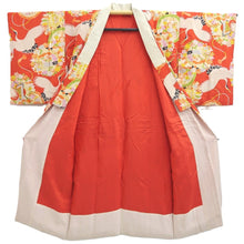 Load image into Gallery viewer, Juban Vintage(1920-1950) Red Crane Birds Silk #10366F4
