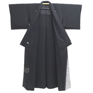 Kimono Black Double-layer See-Through Tall Silk #10523B2