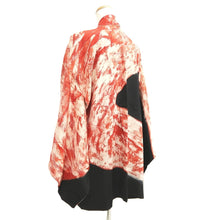 Load image into Gallery viewer, Haori Jacket Vintage(1950-1980) Black Vermillion Unique Contrast Design Silk #11064A4
