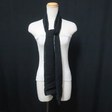 Load image into Gallery viewer, Silk Japanese Obiage See-Through Black 65.4x10.6in(166x27cm) A#10049
