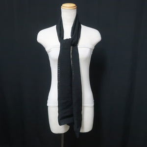 Silk Japanese Obiage See-Through Black 65.4x10.6in(166x27cm) A#10049