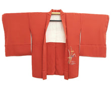 Load image into Gallery viewer, Haori Jacket Vermillion Fully Embroidered Iris Silk #10794D5
