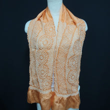 Load image into Gallery viewer, Silk Japanese Obiage Shibori Orange 53.5x7.1in(136x18cm) A#10009
