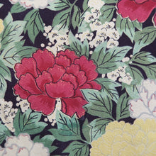 Load image into Gallery viewer, Haori Jacket Vintage(1920-1950) Black Green Red Peony Silk #10622C3
