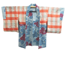 Load image into Gallery viewer, Haori Jacket Vintage(1920-1950) Light Gray Light Blue Meisen Silk #11002F5
