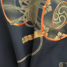 Load image into Gallery viewer, Haori Jacket Black Tsuzumi Flute Silk #10813E1
