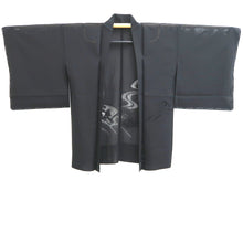 Load image into Gallery viewer, Haori Jacket Black Sheer Chrysanthemum Ryusui Silk #10964F3
