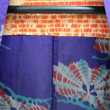 Load image into Gallery viewer, Haori Jacket Vintage(1920-1950) Purple Meisen Pine Tree Silk #11043A3
