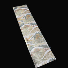 Load image into Gallery viewer, BB10056AD Silk Obi Fabric Zen Temple Green Beige 49.2x10.6in(125x27cm)
