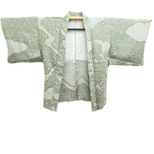 Load image into Gallery viewer, Haori Jacket Light Green Shibori Silk #10683D1
