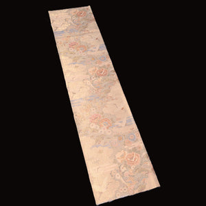 BB10026AC Silk Obi Fabric Crane Birds Gold 50.8x10.6in(129x27cm)