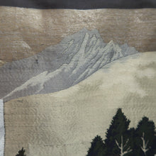 Load image into Gallery viewer, Men&#39;s Haori Vintage(1950-1980) Black Habutae Mountain Landscape Silk #9980C2
