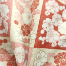 Load image into Gallery viewer, Haori Jacket Pink Cream white Gold Plum blossom Silk #10732D3
