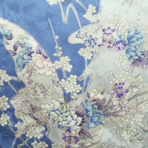 Kimono Light Blue Butterfly Plum blossom Branch Silk #9667J3