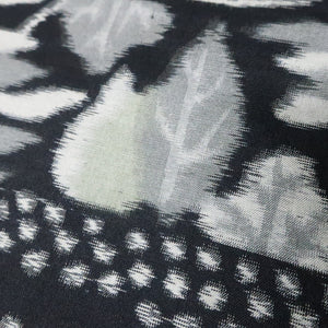 KK1479A2 Silk Kimono Fabric Vintage(1950-1980) Meisen Black 61.0x12.2in(155x31cm)