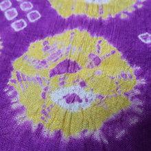 Load image into Gallery viewer, KK1459A1 Silk Kimono Fabric Vintage(Pre-1920) Shibori Purple 51.6x12.6in(131x32cm)

