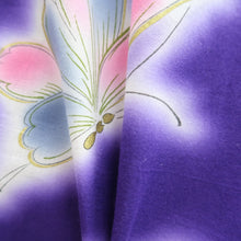 Load image into Gallery viewer, Yukata Vintage(1950-1980) Purple Butterfly Cotton #10475A5
