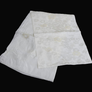 Silk Japanese Obiage Plum blossom White 66.9x11.4in(170x29cm) A#10039