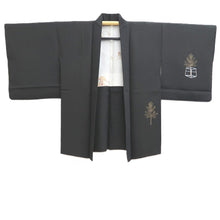 Load image into Gallery viewer, Haori Jacket Black Noh Silk #11074A4

