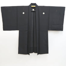 Load image into Gallery viewer, Men&#39;s Haori Vintage(1950-1980) Black Montsuki See-Through Silk #9831B1
