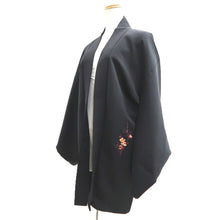 Load image into Gallery viewer, Haori Jacket Black Fully Embroidered Branch Silk #10814E1
