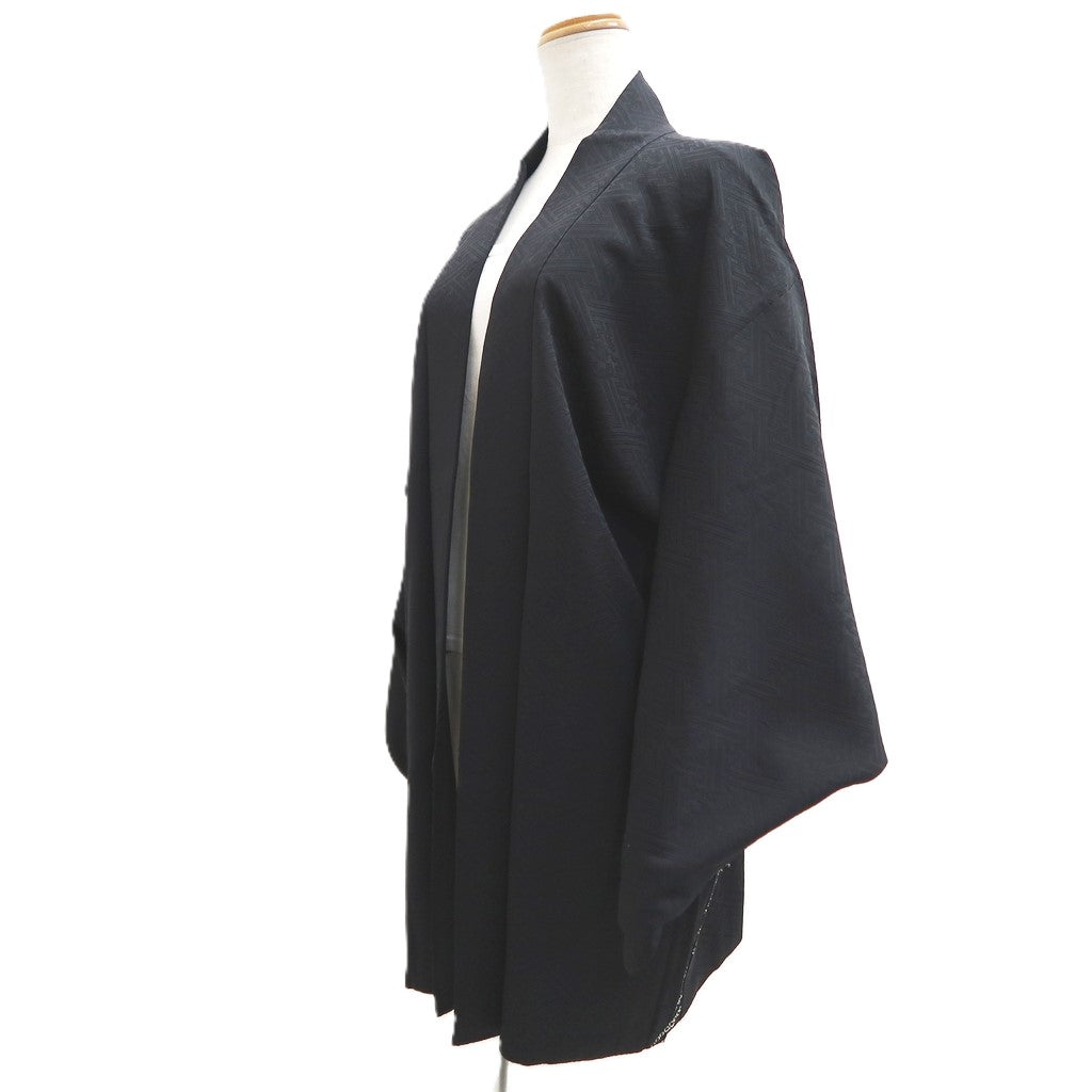 Haori Jacket Vintage(1950-1980) Black Shibori Flower Silk #10593C1