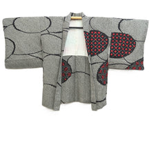 Load image into Gallery viewer, Haori Jacket Black Full Shibori Geometric Floral Silk #10713D2
