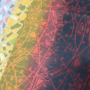 KK1469A1 Silk Kimono Fabric Vintage(1920-1950) Meisen Black 55.5x11.0in(141x28cm)