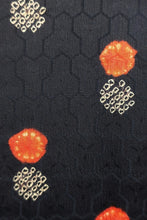 Load image into Gallery viewer, Haori Jacket Vintage(1950-1980) Black Shibori Bishamon Kikkou Silk #8704J2
