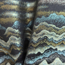 Load image into Gallery viewer, Haori Jacket Vintage(1950-1980) Black Gold Wave Silk #9864B2
