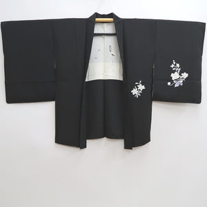 Haori Jacket Vintage(1950-1980) Black Flower Silk #9992C2