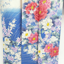 Load image into Gallery viewer, Furisode Blue White Peony Tall Silk #9698J4
