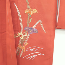 Load image into Gallery viewer, Haori Jacket Vermillion Fully Embroidered Iris Silk #10794D5
