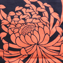 Load image into Gallery viewer, Yukata Vintage(1950-1980) Black Chrysanthemum Rangiku Cotton #9911B4
