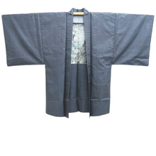 Load image into Gallery viewer, Men's Haori Vintage(1950-1980) Blue Black Curling Wave Dragon Mt. Fuji Silk #10650C4
