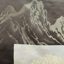 Load image into Gallery viewer, Men&#39;s Haori Vintage(1950-1980) Black Habutae Mountain Landscape Silk #9980C2
