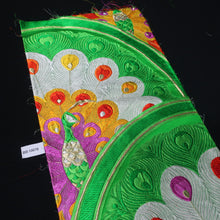 Load image into Gallery viewer, BB10076AF Silk Obi Fabric Peacock Green 50.0x10.6in(127x27cm)
