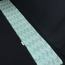 Load image into Gallery viewer, KK1385B7 Silk Kimono Fabric Vintage(1950-1980) Shibori Greenish Blue 69.7x11.8in(177x30cm)
