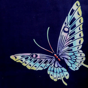 Yukata Vintage(1950-1980) Navy Butterfly Cotton #10485B1
