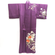 Load image into Gallery viewer, Kimono Purple Peony Kiku Branch Silk #9658J2
