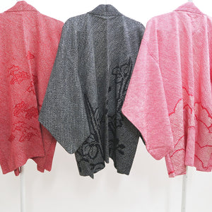 Bundle 12pcs Silk Vintage Full Shibori Haori Wholesale Bulk Free Shipping #510