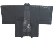 Load image into Gallery viewer, Haori Jacket Black Sheer Chrysanthemum Ryusui Silk #10964F3
