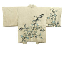 Load image into Gallery viewer, Haori Jacket Vintage(1950-1980) Yellowish White Full Shibori Botanical Silk #10953F2

