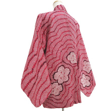 Load image into Gallery viewer, Haori Jacket Vintage(1950-1980) Red Full Shibori Flower Silk #10573B5
