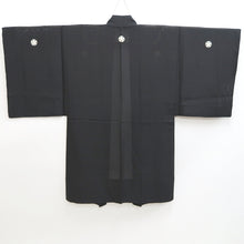 Load image into Gallery viewer, Men&#39;s Haori Vintage(1950-1980) Black Montsuki See-Through Silk #9831B1
