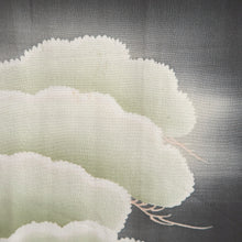 Load image into Gallery viewer, Furisode Vintage(Pre-1920) Black Crane Birds Silk #11106Z1
