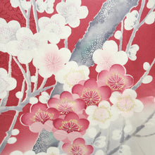 Load image into Gallery viewer, Furisode Magenta Plum blossom Branch Tall Silk #11082A5
